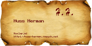 Huss Herman névjegykártya